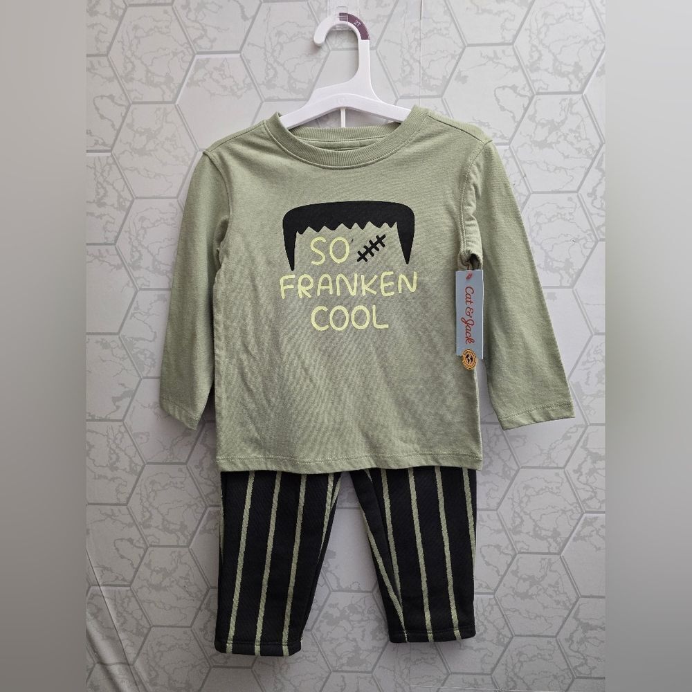 Nwt Toddler Boy's Cat & Jack Halloween "So Franken Cool" Outfit